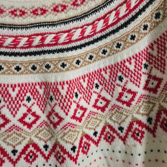 Talbots Diamond Fairisle Sweater Lambs Wool Blend Size XL - Picture 4 of 7